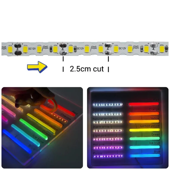 Mor 6mm İkinci Nesil Silikon Neon LED Şerit Kılıfı – 5 Metre Difüzör Tüp (LED Hariç) - 5