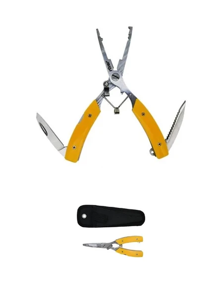 River Balıkçı Pensesi Kendinden Kilitli Kılıflı 16cm Sarı