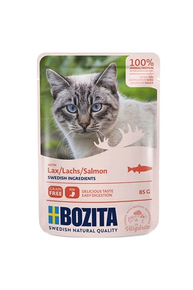Pouch Somon Balıklı Tahılsız Yetişkin Konserve Kedi Maması 85 gr
