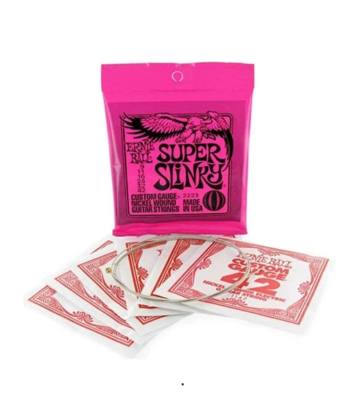Ernie Ball P02223 Super Slinky Nickel Wound Electric Guitar Strings - 9-42 Gauge - 3