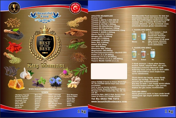 Beautiful Food Best – Kuru Kuş Maması Kuş Yemi 1 Kg. - 3