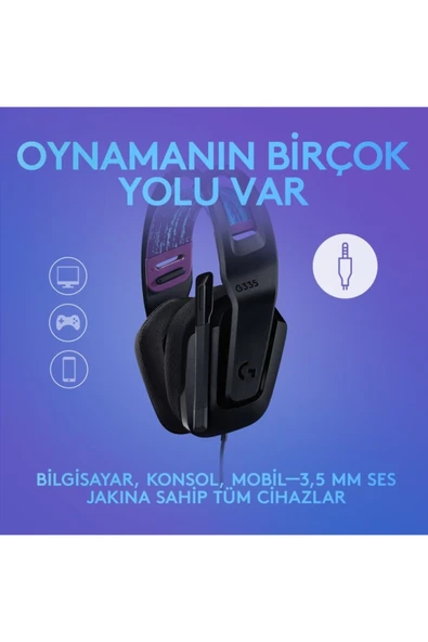 G335 Kablolu Siyah Oyuncu Kulaklığı - 3