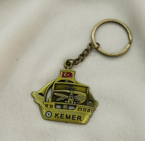 Anahtarlık Metal Gemi Ay Yıldız Çanta Araba Cüzdan Süsü  Kemer Yazılı ürün görseli 1