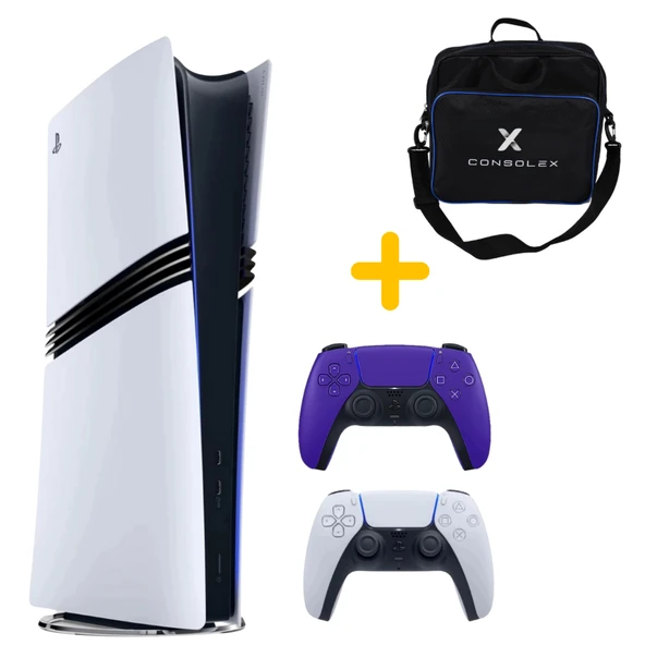 Sony Playstation 5 - Pro 2 TB Oyun Konsolu (CFI-7021 Avrupa) - Çift Kol- (Mor) + ÇANTA