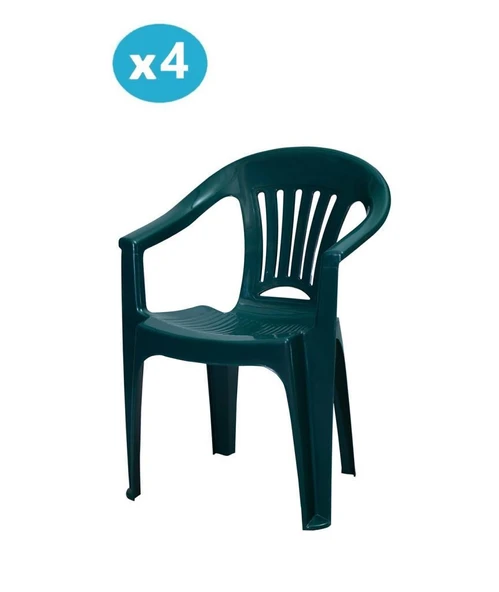 Omnipazar MT-GF141 Zaffiro Plastik Bahçe Balkon Sandalye 4'lü Set - 5