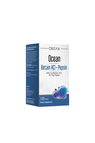 Orzax Ocean Betain HCI Pepsin 120 Tablet ürün görseli