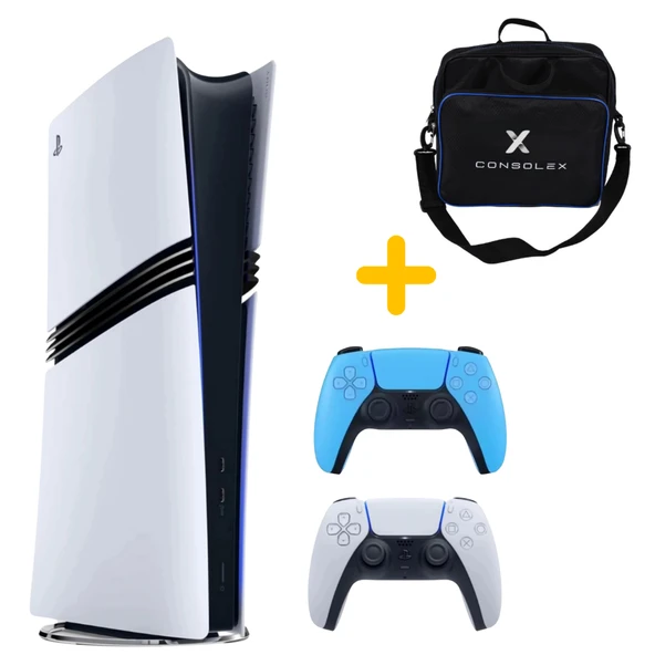 Sony Playstation 5 - Pro 2 TB Oyun Konsolu (CFI-7021 Avrupa) - Çift Kol- (Mavi) + ÇANTA