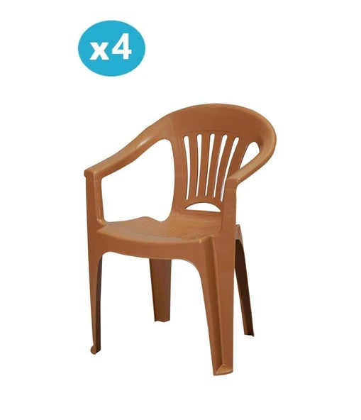 Omnipazar MT-GF141 Zaffiro Plastik Bahçe Balkon Sandalye 4'lü Set - 3