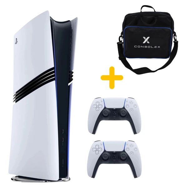 Sony Playstation 5 - Pro 2 TB Oyun Konsolu (CFI-7021 Avrupa) - Çift Kol- (Beyaz) + ÇANTA