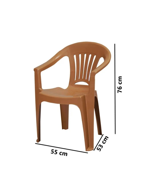 Omnipazar MT-GF141 Zaffiro Plastik Bahçe Balkon Sandalye 4'lü Set - 4