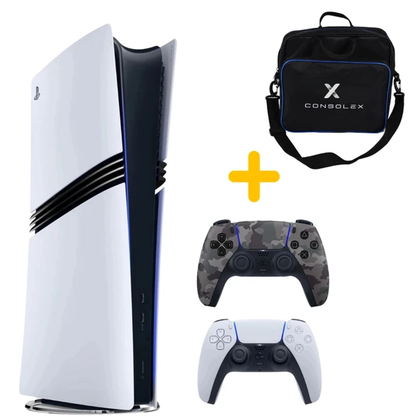 Sony Playstation 5 - Pro 2 TB Oyun Konsolu (CFI-7021 Avrupa) - Çift Kol- (Kamuflaj) + ÇANTA