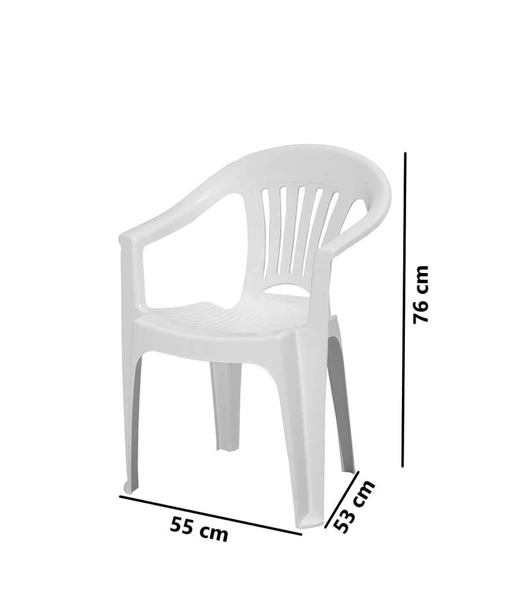 Omnipazar MT-GF141 Zaffiro Plastik Bahçe Balkon Sandalye 4'lü Set - 2