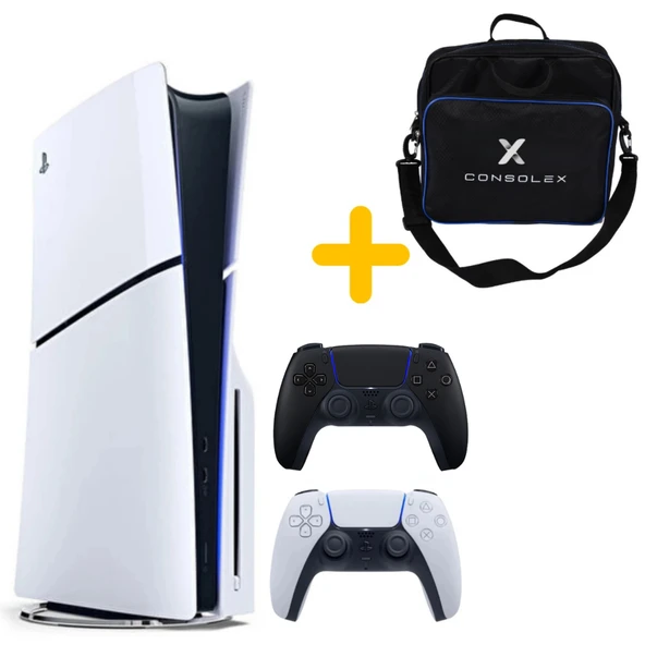 Sony Playstation 5 - CFI 2016 Avrupa - 1 TB Slim Cd Edition Konsol - Çift Kol (Siyah) + ÇANTA