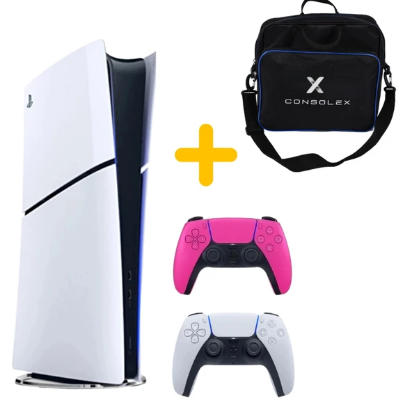 Sony Playstation 5 - CFI 2016 Avrupa - Slim Dijital Versiyon - Çift Kol (Pembe) + ÇANTA