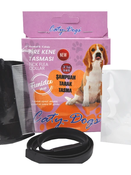 Pet Product funidex köpekler için pire kene bakım seti (şampuan- tarak- tasma )