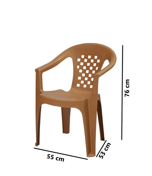 Omnipazar MT-GF147 Argento Plastik Bahçe Balkon Koltuk Sandalye 4'lü Set - 4