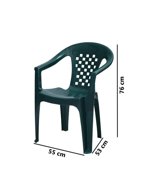 Omnipazar MT-GF147 Argento Plastik Bahçe Balkon Koltuk Sandalye 4'lü Set - 2