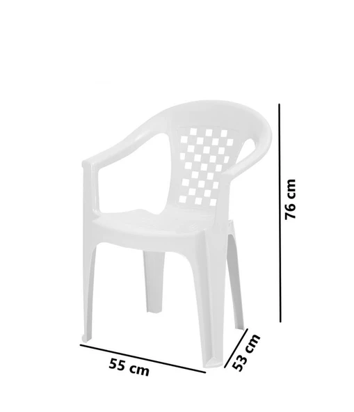 Omnipazar MT-GF147 Argento Plastik Bahçe Balkon Koltuk Sandalye 4'lü Set - 6