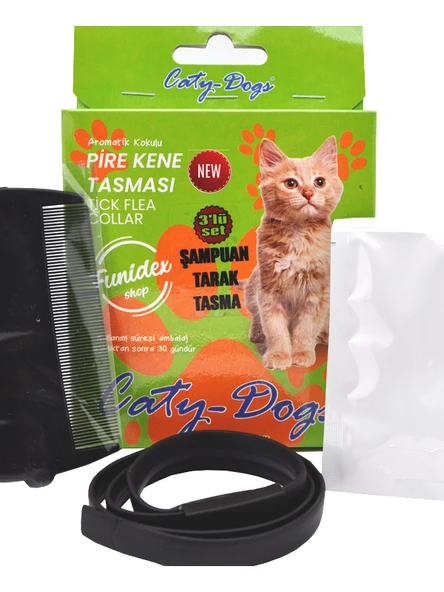Kedi Pire Seti 3 lü Şampuan tarak tasma