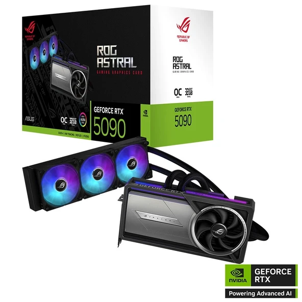 Asus ROG Astral LC GeForce RTX 5090 32GB OC Edition DLSS 4 512 Bit GDDR7 Sıvı Soğutmalı Ekran Kartı