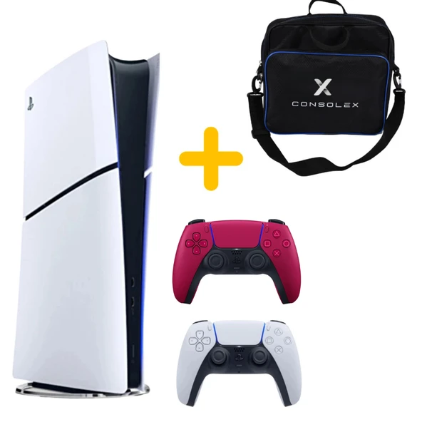 Sony Playstation 5 - CFI 2016 Avrupa - Slim Dijital Versiyon - Çift Kol (Bordo) + ÇANTA