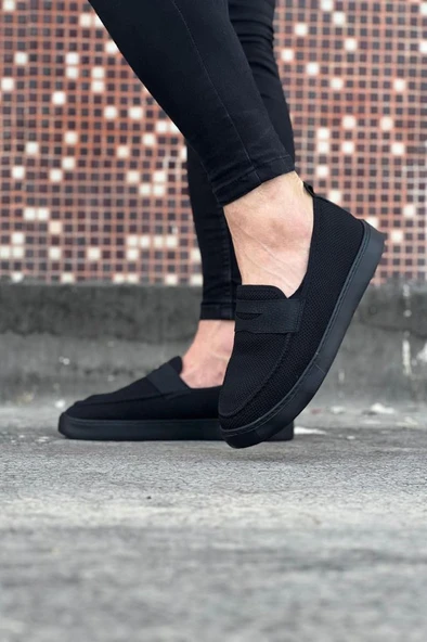 WG061 Kömür Triko Babet Erkek Casual Ayakkabı