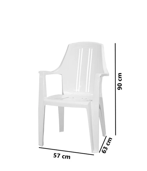 Omnipazar MT-GF139 Orbita Plastik Bahçe Balkon Koltuk Sandalye 4'lü Set - 2