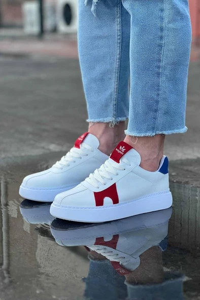 WG040 Beyaz Kırmızı Erkek Casual Ayakkabı - 3