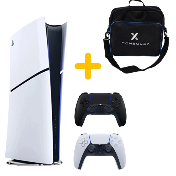Sony Playstation 5 - CFI 2016 Avrupa - Slim Dijital Versiyon - Çift Kol (Siyah) + ÇANTA