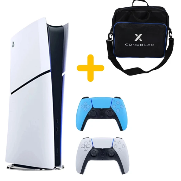 Sony Playstation 5 - CFI 2016 Avrupa - Slim Dijital Versiyon - Çift Kol (Mavi) + ÇANTA
