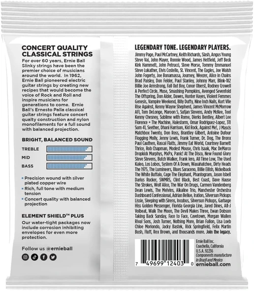 Ernie Ball P02403 Ernesto Palla Şeffaf & Gümüş Klasik Gitar Telleri Naylon - 2