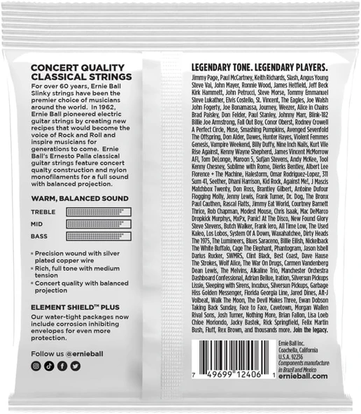 Ernie Ball P02406 Ernesto Palla Siyah & Gümüş Klasik Gitar Telleri Naylon - 2