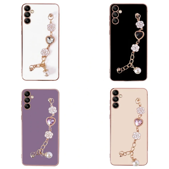 Samsung Samsung A14 Kılıf El Tutamaçlı Kamera Korumalı Taka Silikon Kapak - Resim 2