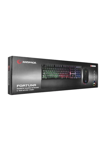 Rampage KM-RX7 Fortuna Kablolu Gökkuşağı Aydınlatmalı Oyuncu Klavye Mouse Set - 4