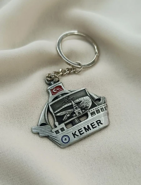 Gemi Anahtarlık Metal  Ay Yıldız Çanta Araba Cüzdan Süsü  Kemer Yazılı - Resim 3