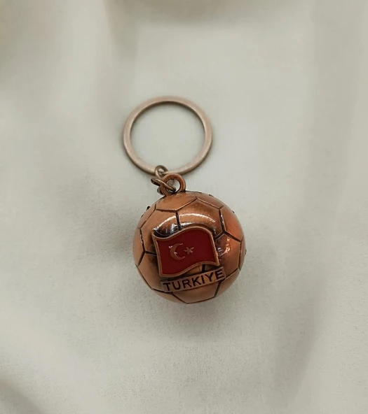 Anahtarlık Top Metal Türk Bayraklı Çanta Cüzdan Süsü Türkiye Kemer Yazılı - Resim 3