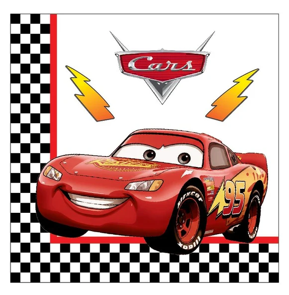 ARABALAR CARS TEMALI BASKILI PEÇETE 20 ADET ürün görseli 1