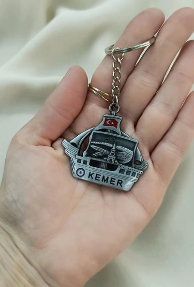 Gemi Anahtarlık Metal  Ay Yıldız Çanta Araba Cüzdan Süsü  Kemer Yazılı - Resim 2