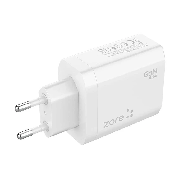 Always-02 GaN Tech Type-C PD4.0 USB-A QC3.0 Hızlı Şarj Özellikli Seyahat Şarj Başlığı 45W - Resim 2