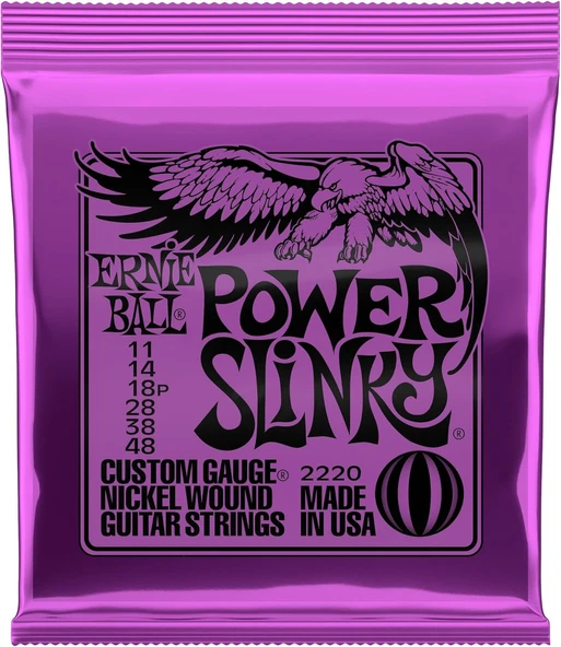 Ernie Ball P02220 Power Slinky Elektro Gitar Teli - Kalınlık 11-48