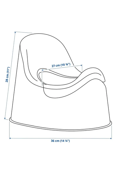 KALİTELİ Çocuk Lazımlığı Yükseklik 28 Cm İkea Çıkartılabilir Pratik Kaymaz Lazımlık Beyaz-Turkuaz - 4