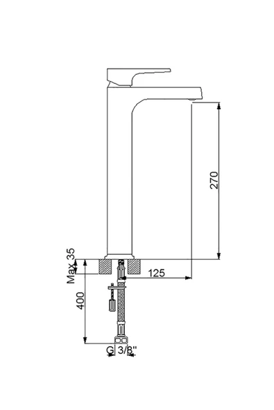 NEWARC AQUA ÇANAK TİPİ LAVABO BATARYAS SİYAH - 3