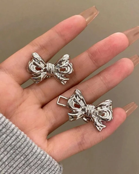 Pantolon Beli Daraltma Aparatı, Broş, Kurdele Kemer, Fiyonk Kemer , Gümüş Renk, Fiyonk Bel Daraltma Çıtçıtı, Dayanıklı Demir Çıtçıt, Kot Pantolon Daraltma Aparatı, Kadın - 4