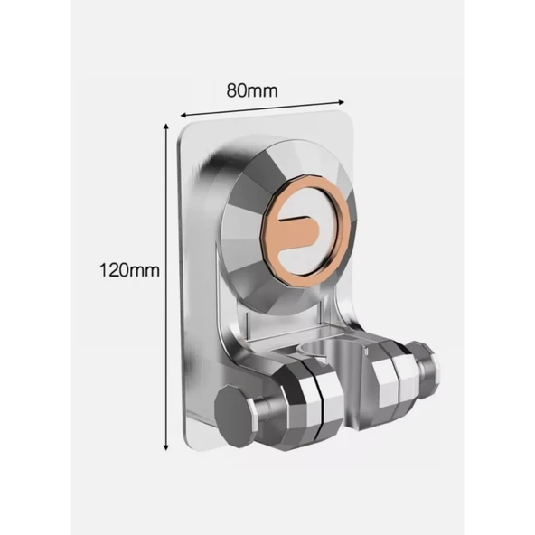 Duş Mafsalı Yapışkanlı Krom Renkli Lüx Yeni Model - Resim 3