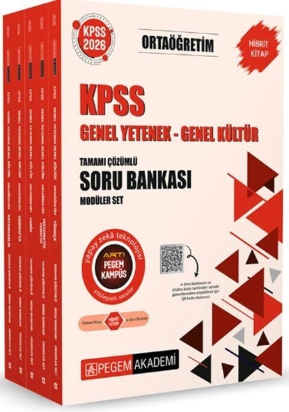 2026 KPSS Genel Yetenek Genel Kültür Ortaöğretim Tamamı Çözümlü Soru Bankası Modüler Set Pegem