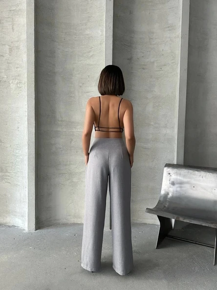 Pileli keten pantolon s255046 - 2