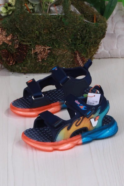 Vicco 332.B25Y.256 Jack Lacivert Rahat Esnek Işıklı Erkek Çocuk Sandalet - Resim 4