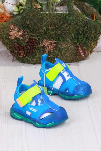 Vicco 332.E25Y.217 Live Saks Mavi İlk Adım Işıklı Erkek Çocuk Sandalet - 3