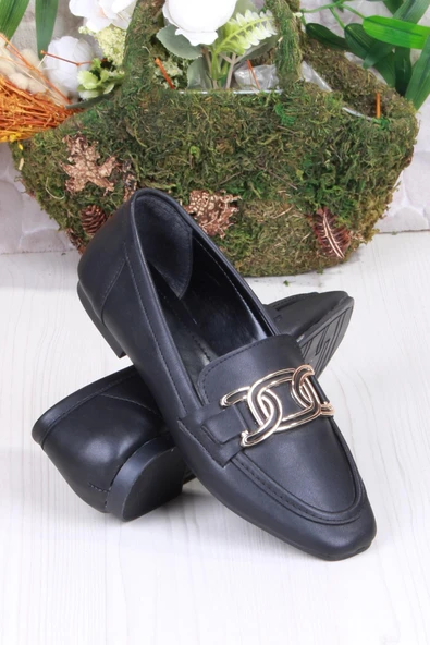 Fort 42307 Toka Detaylı Şık Rahat Kut Burun Kadın Babet - Resim 3