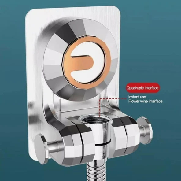 Duş Mafsalı Yapışkanlı Krom Renkli Lüx Yeni Model - Resim 4